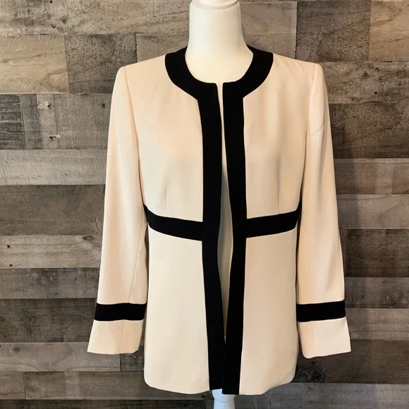 Kasper Open Blazer with black trim Size 8 - Picture 8 of 16